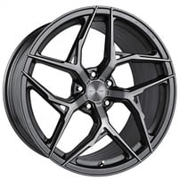 20" Staggered Stance Wheels SF13 Brushed Dual Gunmetal Flow Formed Rims
