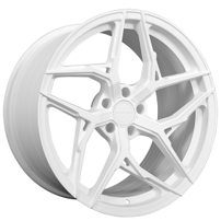 20" Staggered Stance Wheels SF13 Custom Matte White Flow Formed Rims