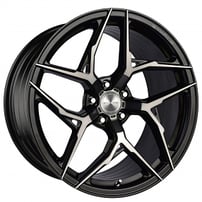 20" Staggered Stance Wheels SF13 Gloss Black Tinted Face Flow Formed Rims