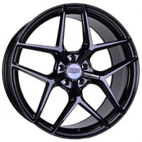 20" Staggered STR Wheels 908 Gloss Black Flow Forged Rims