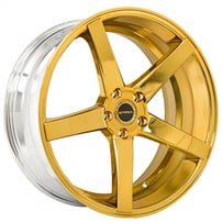 22x8.5" Strada Wheels Perfetto Custom Gold Rims