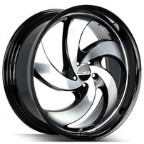 20" Strada Wheels Retro 5 Gloss Black Machined Rims
