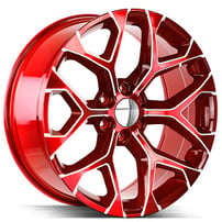 26" Strada Wheels Snowflake Candy Red Milled OEM Replica Rims