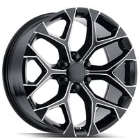 30" Strada Wheels Snowflake Gloss Black Milled OEM Replica Rims