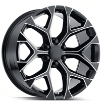 22" Strada Wheels Snowflake Gloss Black Milled OEM Replica Rims