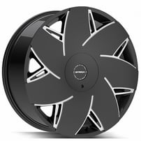 24" Strada Wheels Turbina Gloss Black Milled Rims