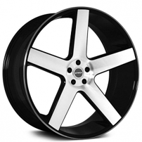24" Strada Wheels Perfetto Gloss Black Machined Rims 