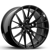 20" Staggered Variant Forged Wheels Rian Gloss Black Monoblock Forged Rims