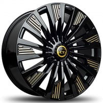 20" VCT Wheels Alpha Black with Gold Machined Rims
