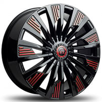 20" VCT Wheels Alpha Black with Red Machined Rims