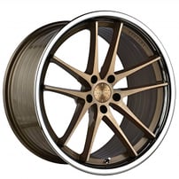 20" Staggered Vertini Wheels RFS1.5 Brushed Dual Bronze with Chrome Lip Flow Formed Rims