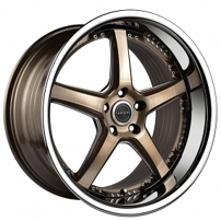 19" Vertini Wheels RFS2.2 Brushed Dual Bronze with Chrome Lip Flow Formed Rims