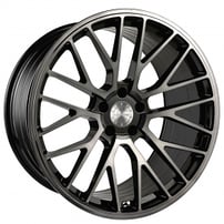 20" Vertini Wheels RFS2.4 Brushed Dual Black Flow Formed Rims