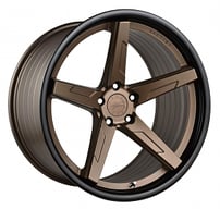 20" Staggered Vertini Wheels RFS1.7 Satin Bronze with Gloss Black Lip Flow Formed Rims