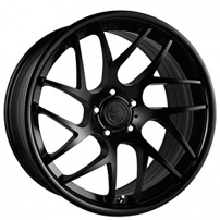 20" Staggered Vertini Wheels RFS1.4 Satin Black with Gloss Black Lip Flow Formed Rims