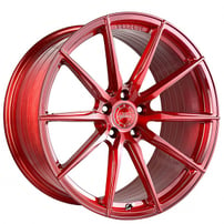 19" Vertini Wheels RFS1.1 Custom Brushed Candy Red Flow Formed Rims