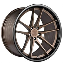 20" Staggered Vertini Wheels RFS1.5 Satin Bronze with Black Lip Flow Formed Rims