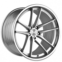 20" Staggered Vertini Wheels RFS1.5 Silver Machined with Chrome Lip Flow Formed Rims