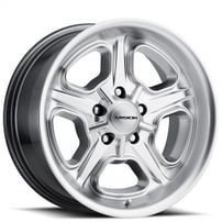15" Staggered Vision Wheels 147 Daytona Hyper Silver Rims