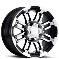 17" Vision Wheels 375 Warrior Gloss Black Machined Off-Road Rims