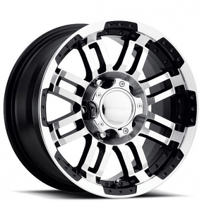 18" Vision Wheels 375 Warrior Gloss Black Machined Off-Road Rims