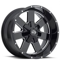 17" Vision Wheels 411 Arc Gloss Black Milled Off-Road Rims 