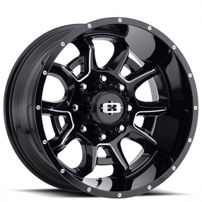 20" Vision Wheels 415 Bomb Gloss Black Milled Off-Road Rims 
