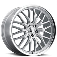 20" Voxx Wheels Masi Silver Machined Lip Flow Forged Rims