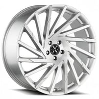 22" Xcess Wheels X02 Brushed Face Sliver Rims