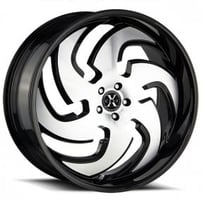 22" Xcess Wheels X03 Gloss Black Machined Rims