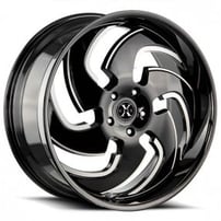 22" Xcess Wheels X03 Gloss Black Milled Edge Rims
