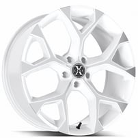 22" Xcess Wheels X05 5 Flake White Machined Rims