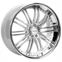 22" Staggered XIX Wheels X23 Silver Machine with SS Lip Rims