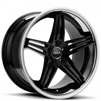 20" XIX Wheels X63 Gloss Black with SS Lip Rims
