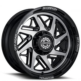 20" Scorpion Wheels Demolition Black Machined Off-Road Rims 