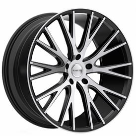 20" Staggered Ravetti Wheels M12 Satin Black with Machined Face Rims