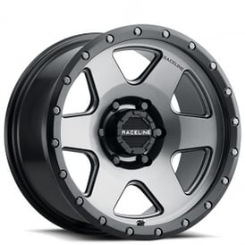 18" Raceline Wheels 946G Boost Gunmetal with Black Lip Off-Road Rims 