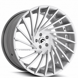 22" Forgiato Wheels Ventoso-ECL Brushed Silver Face and Lip Forged Rims 
