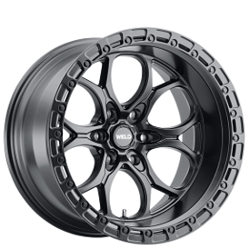 17" Weld Off-Road Wheels Ledge 6 W108 Satin Black with Satin Black Ring Rotary Forged Rims