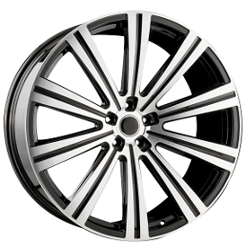 24" Avant Garde Wheels Vanguard Machined Face with Gloss Black Window Rims 