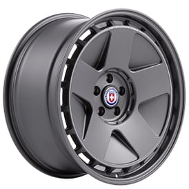 21" Staggered HRE Wheels 555 GTM Satin Charcoal Floating Cap Monoblock Forged Rims