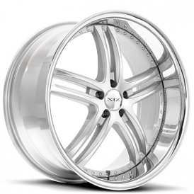 22" XIX Wheels X15 Silver Machine with SS Lip Rims