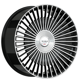 24" Koko Kuture Wheels Kessab Gloss Black Machined Flow Formed Floating Cap Rims
