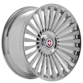 22" Staggered HRE Wheels L103M Two-Tone Brushed Clear Face with Polished Clear Windows Floating Cap Monoblock Forged Rims
