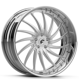 21" Forgiato Wheels Wade FF Brushed Silver Face with Chrome Lip Forged Rims