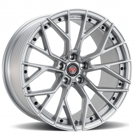 20" Revolution Racing Wheels RF3 Matte Silver with Black Rivets Flow Formed Rims
