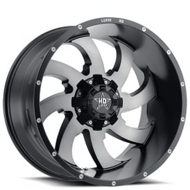 24" Luxxx HD Wheels LHD12 Satin Black with Grey Face Off-Road Rims