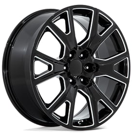 24" Performance Replicas Wheels PR199 Gloss Black Milled Rims