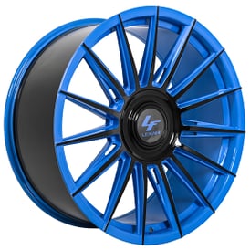 24" Lexani Wheels Lotus-XL Custom Blue with Gloss Black Accents Rims