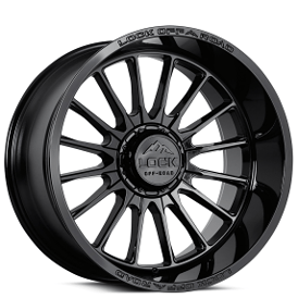 22" Lock Off-Road Wheels X-Treme Striker Gloss Black Rims